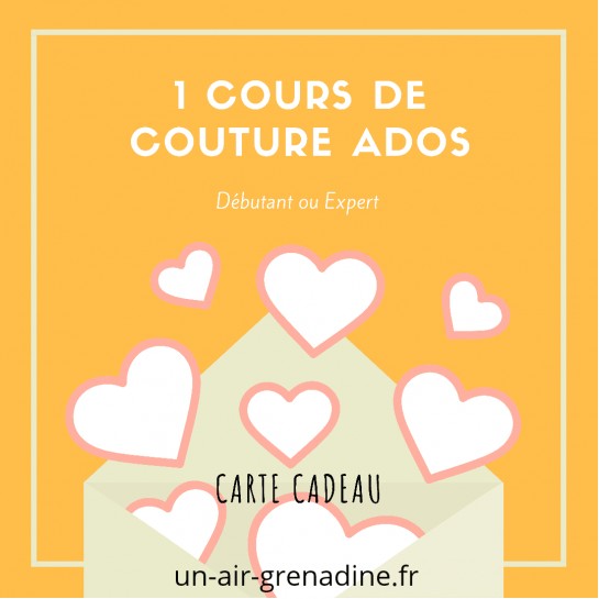 BON CADEAU  cours de couture  ados