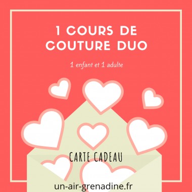 BON CADEAU  cours de couture duo